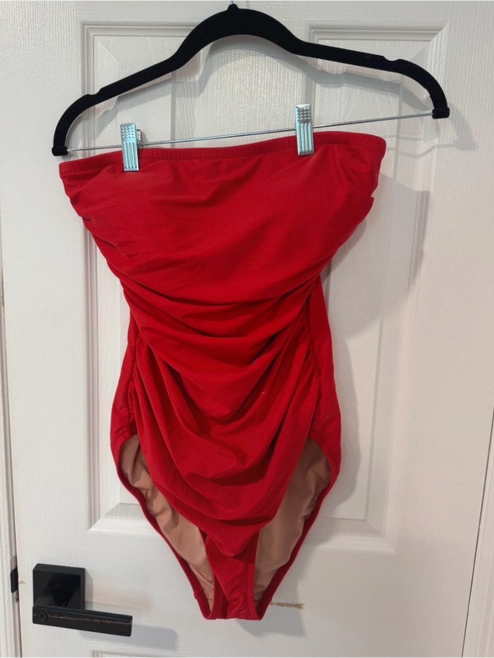 J. Crew Gemma Red Strapless Bandeau One-Piece swimsuit - Picture 2 of 6